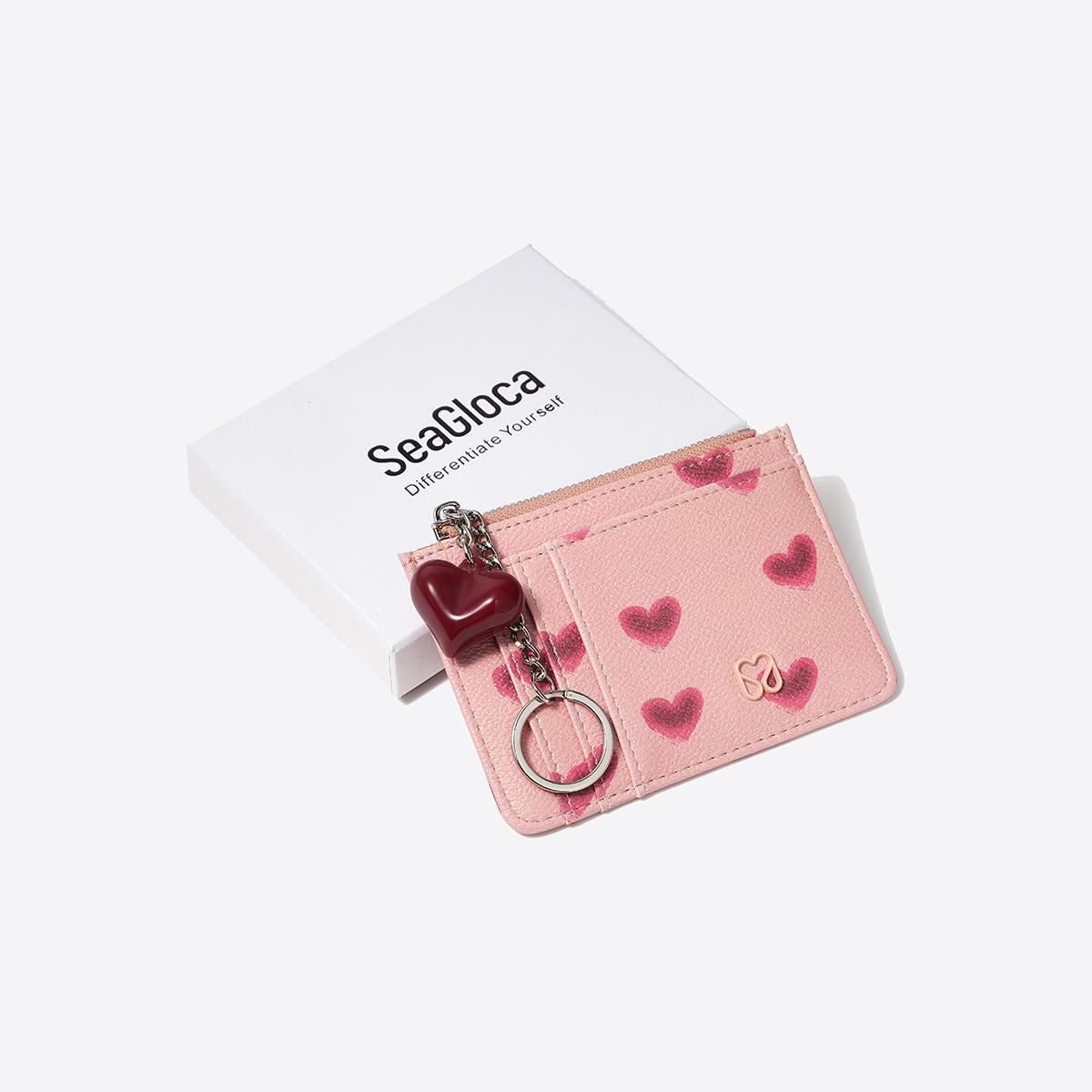 SeaGloca Valentine's Day Beloved Heart Card Holder with Ornaments For Woman No 02