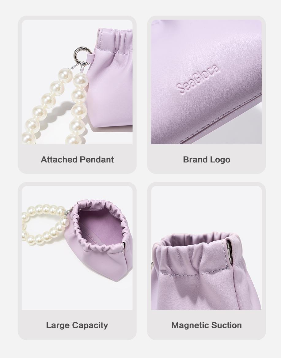 SeaGloca Folded Pocket Multi-Functional Coin Storage Soft-Cloud Puch Bag For Women No 16