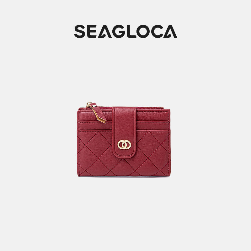 Seagloca New Luxury Women Short Wallet Lady Purse With Card Holder No. 353