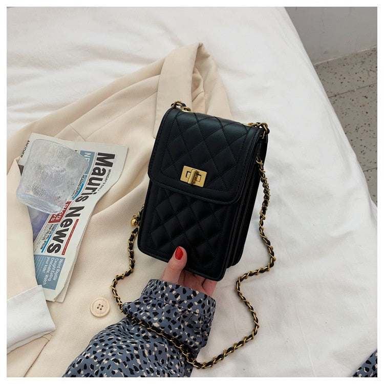 Seagloca Chain Shoulder Black Small Cross Body Sling Bag No 557