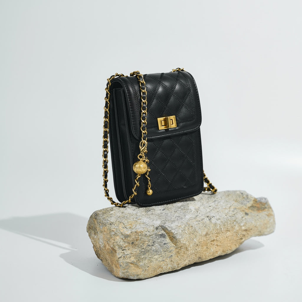 Chain Shoulder Black Small Cross Body Sling Bag for Women | SeaGloca - view 3