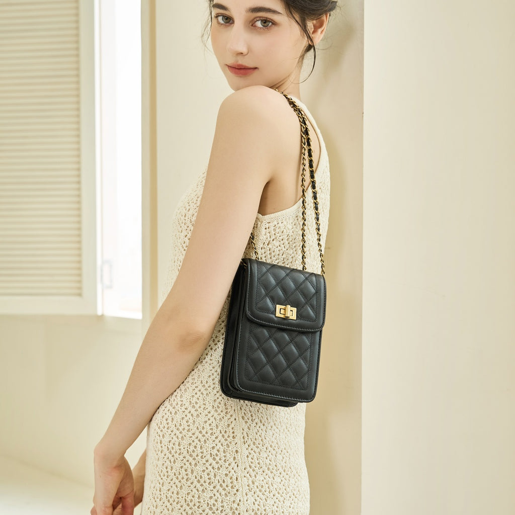 Chain Shoulder Black Small Cross Body Sling Bag for Women | SeaGloca - view 4