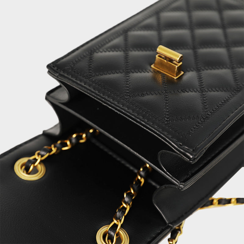 Chain Shoulder Black Small Cross Body Sling Bag for Women | SeaGloca - view 8