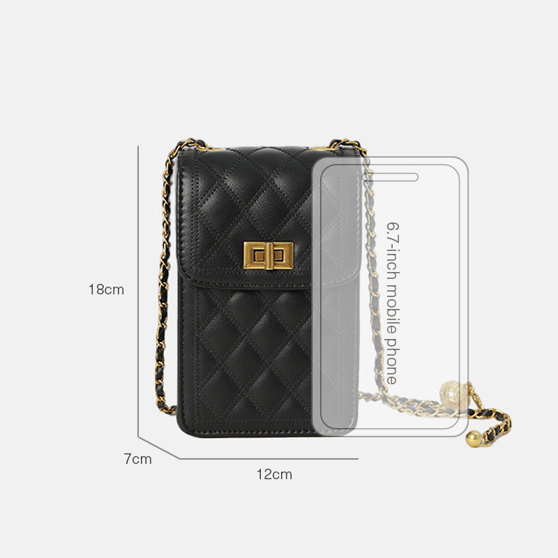 Chain Shoulder Black Small Cross Body Sling Bag for Women | SeaGloca - view 9