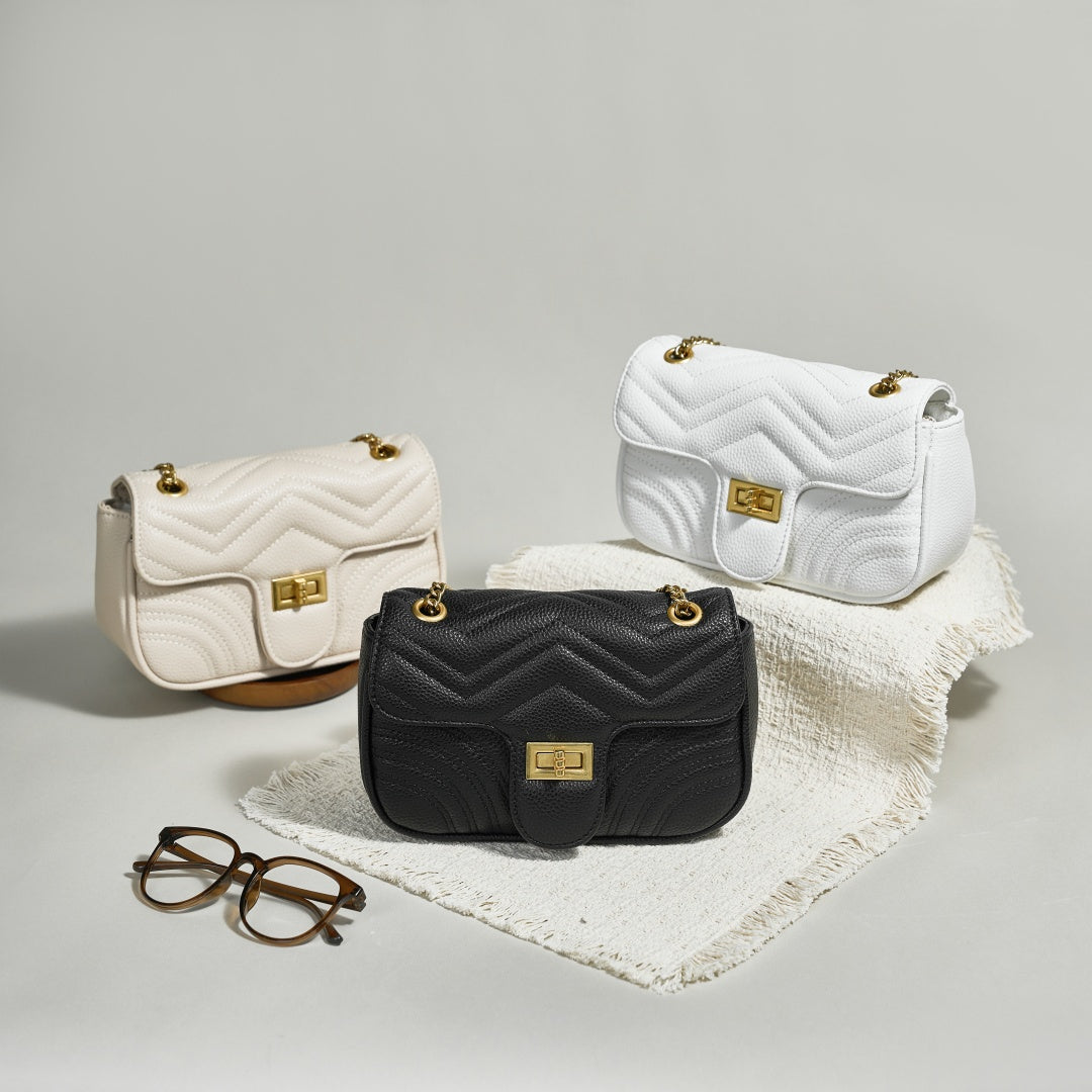 Women's Quilted Square Lock Chain Shoulder Bag for Women | SeaGloca - view 2