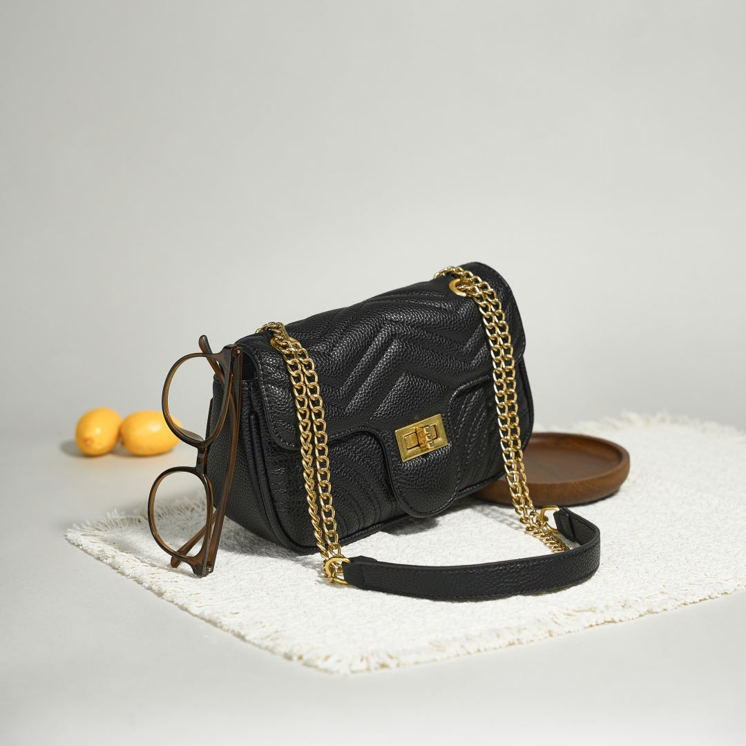 Women's Quilted Square Lock Chain Shoulder Bag for Women | SeaGloca - view 4