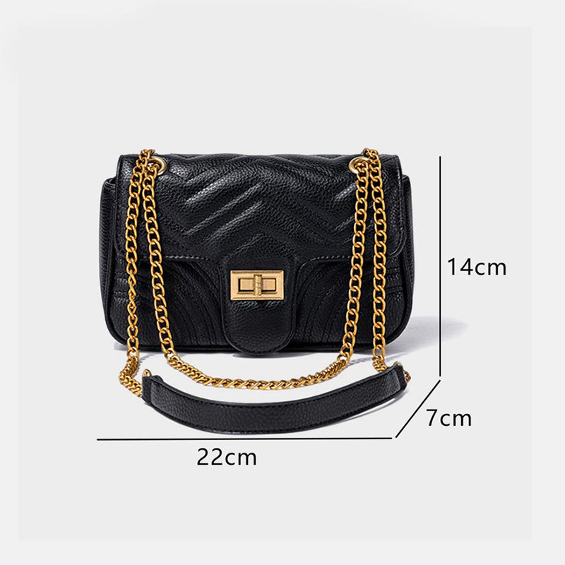 Women's Quilted Square Lock Chain Shoulder Bag for Women | SeaGloca - view 9