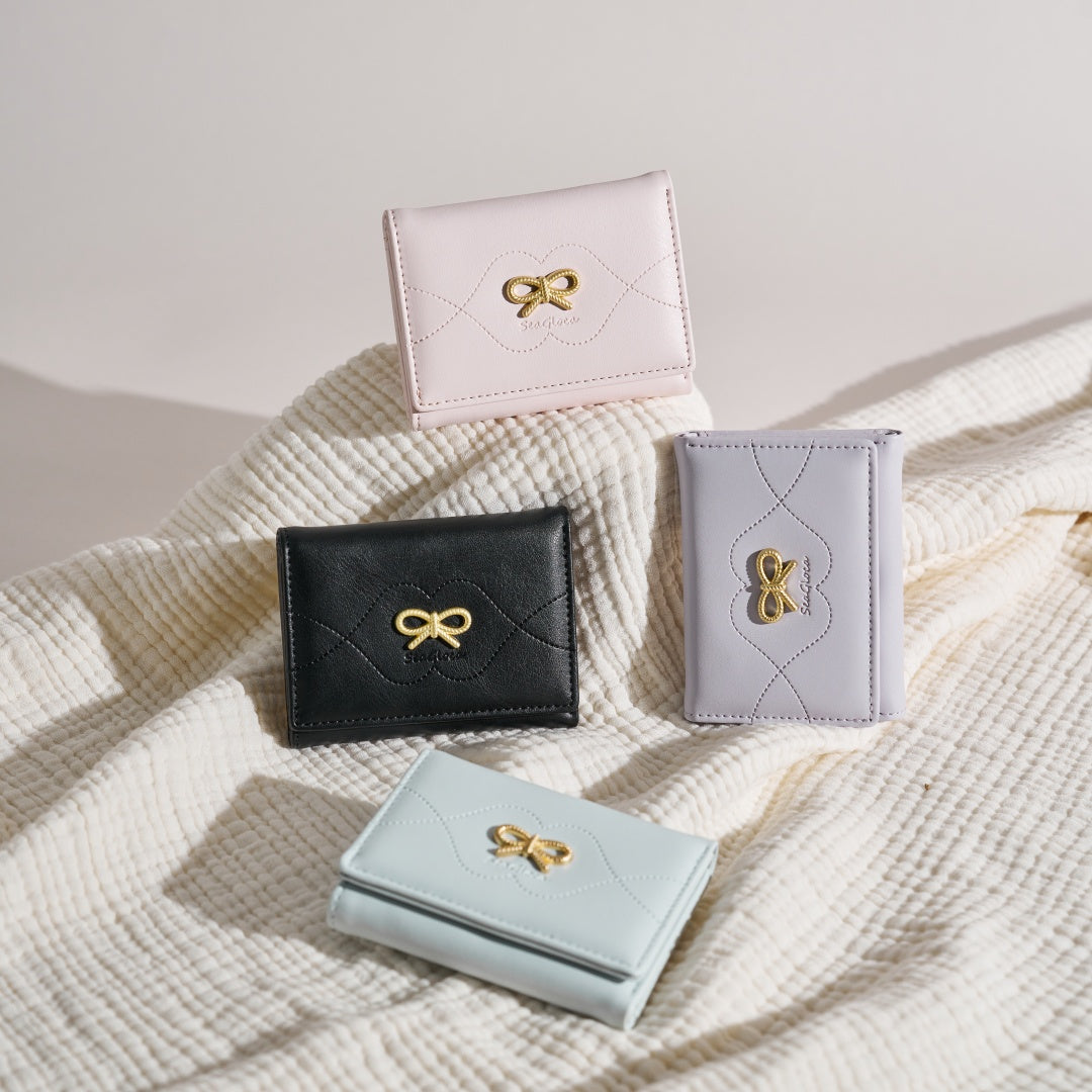 Fashion Bow Exquisite Soild Tri-fold Short for Women | SeaGloca - view 2