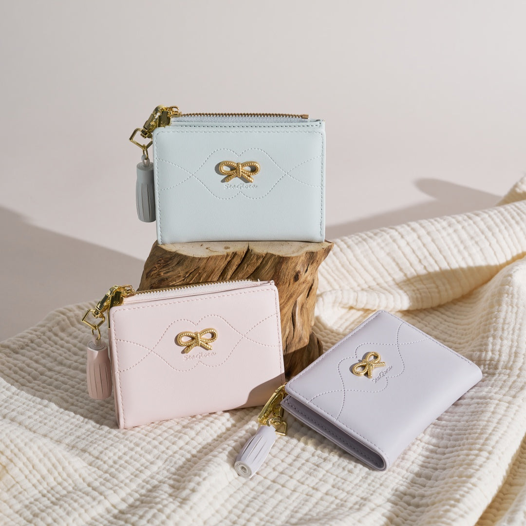 New Small Fresh Bow Short Wallet Compact for Women | SeaGloca - view 2