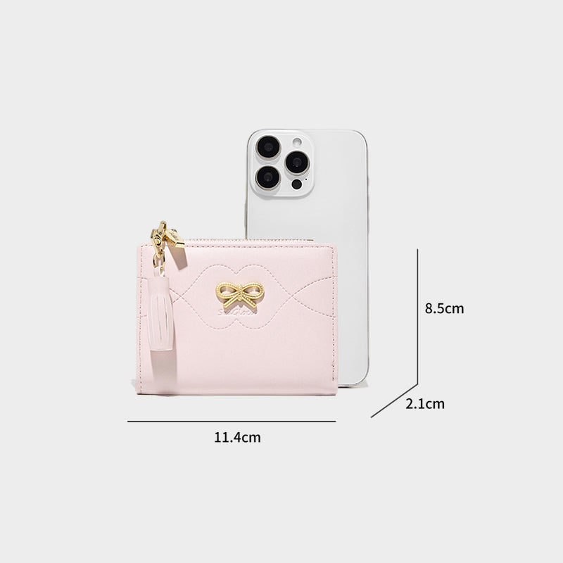 New Small Fresh Bow Short Wallet Compact for Women | SeaGloca - view 9