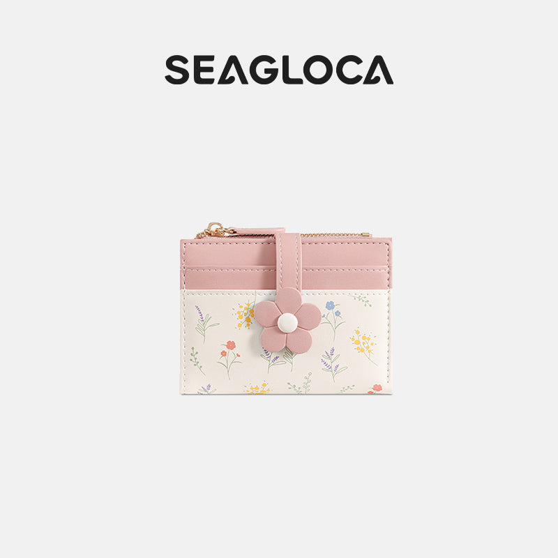 New Flower Macaron Fresh Short Wallet Card for Women | SeaGloca