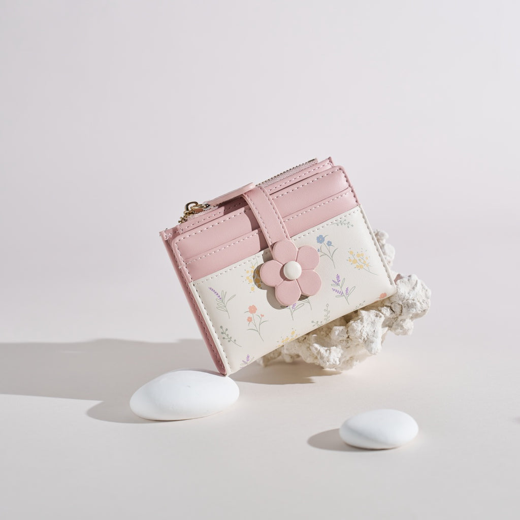 New Flower Macaron Fresh Short Wallet Card for Women | SeaGloca - view 4