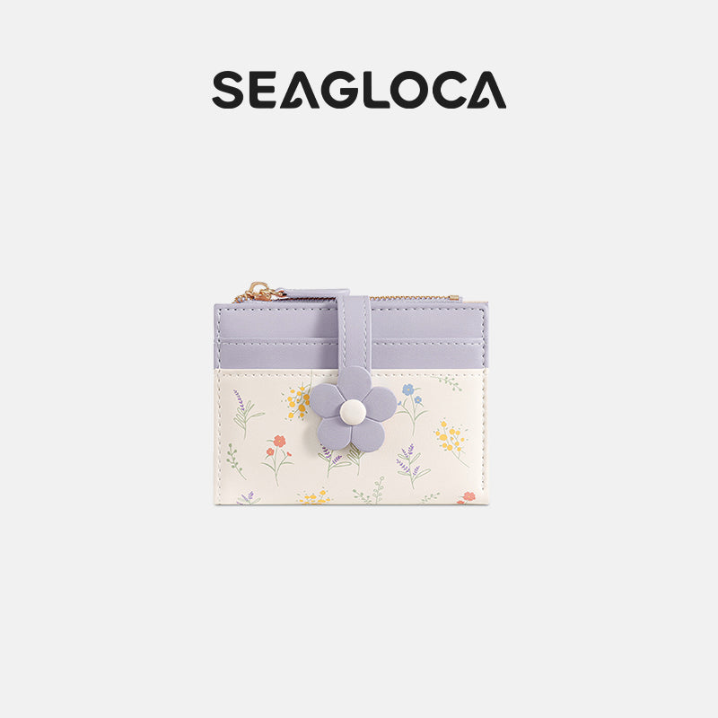 New Flower Macaron Fresh Short Wallet Card for Women | SeaGloca - view 5