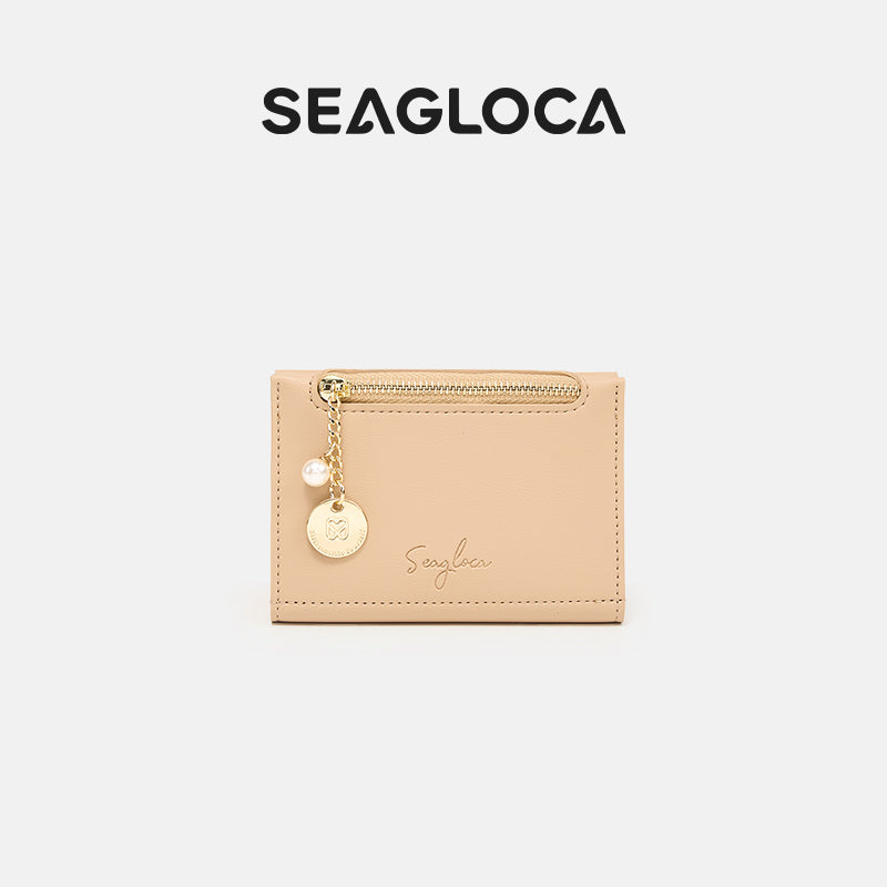 Minimalist Card Wallet with Zipper Coin Pocket for Women | SeaGloca