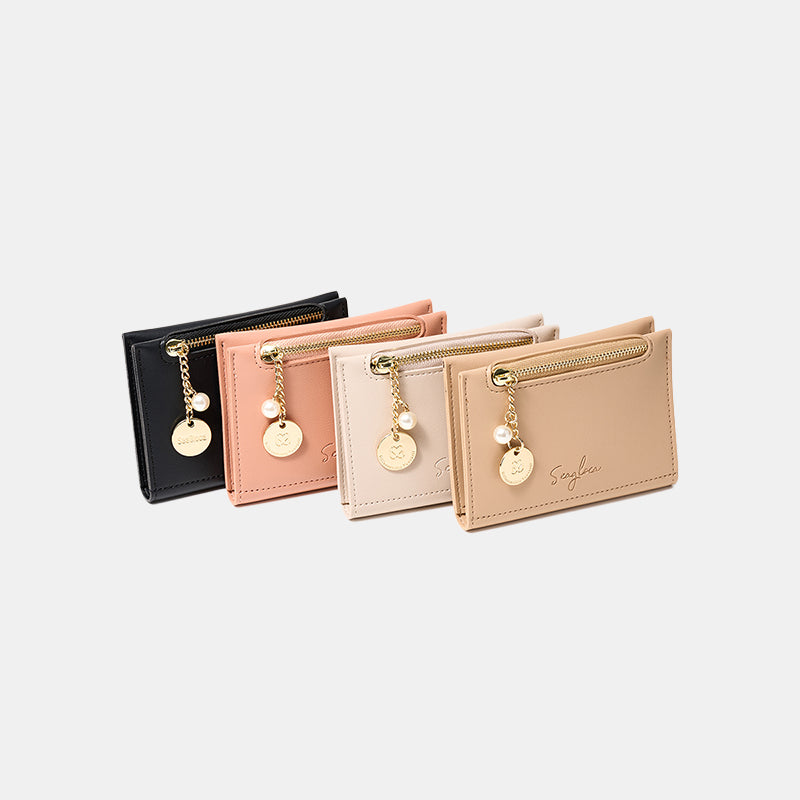 Minimalist Card Wallet with Zipper Coin Pocket for Women | SeaGloca - view 2