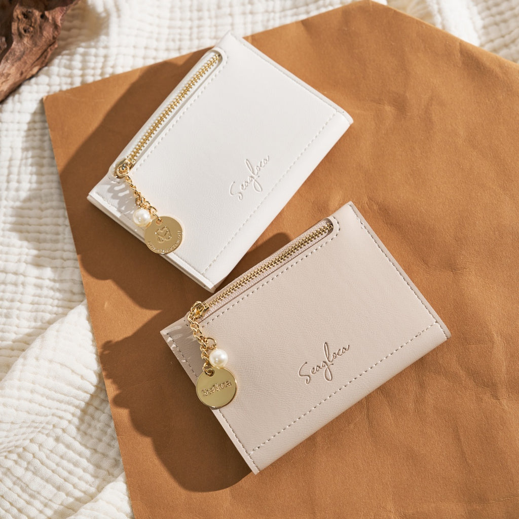 Minimalist Card Wallet with Zipper Coin Pocket for Women | SeaGloca - view 3