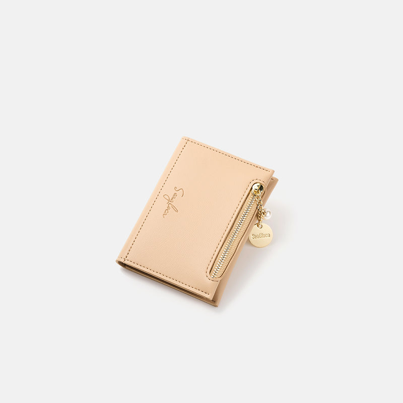 Minimalist Card Wallet with Zipper Coin Pocket for Women | SeaGloca - view 6