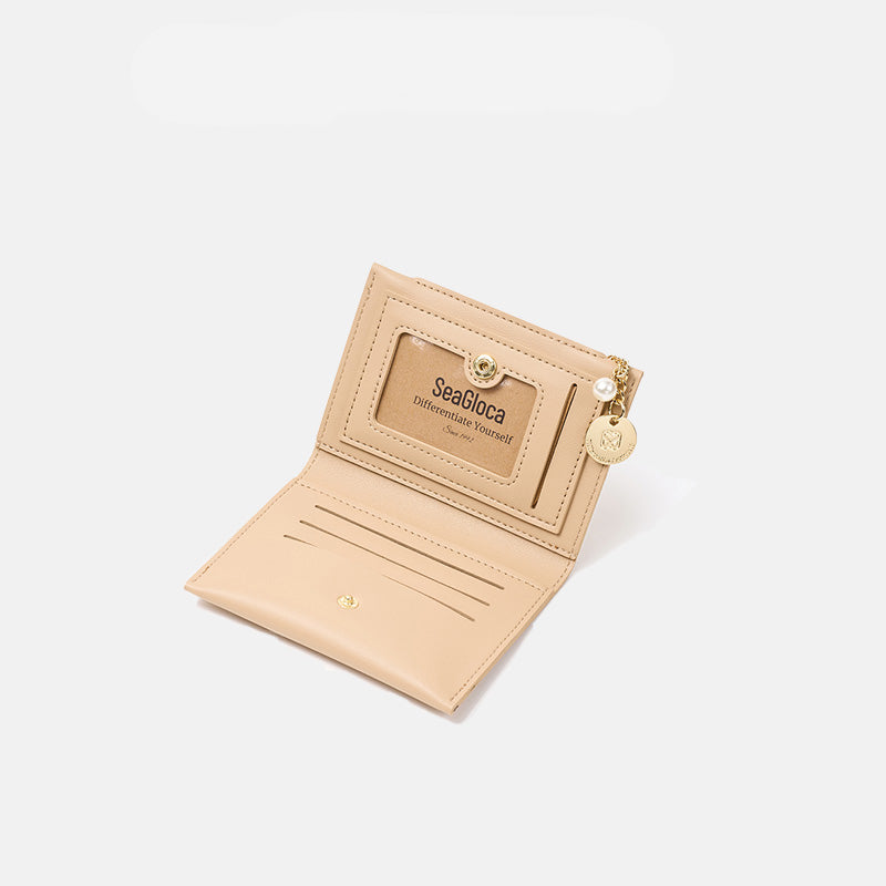 Minimalist Card Wallet with Zipper Coin Pocket for Women | SeaGloca - view 7