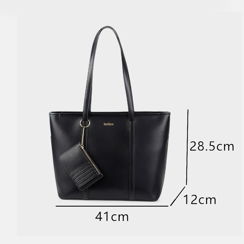 Laides Formal Bag Set Black Tote Bag for Women | SeaGloca - view 9