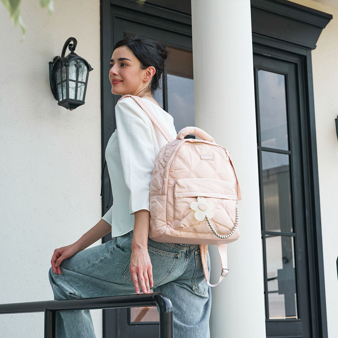 Fashion Diamond Pattern Backpack Schoolbag for Women | SeaGloca - view 5