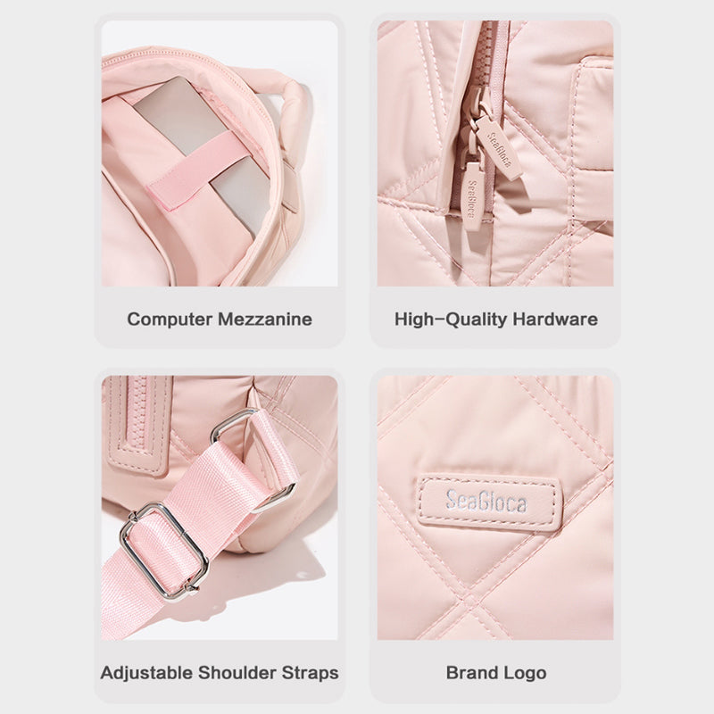 Fashion Diamond Pattern Backpack Schoolbag for Women | SeaGloca - view 7