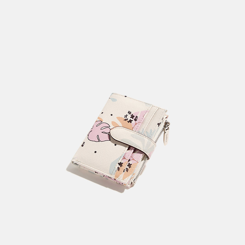 Floral Print Small Card Holder Zipper Short for Women | SeaGloca - view 5