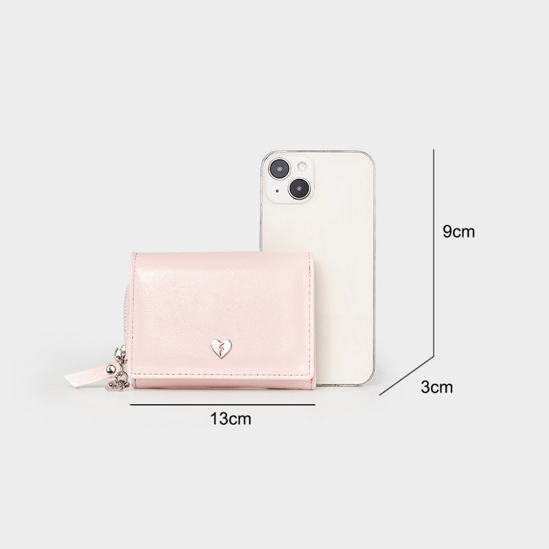 Love Multi-Card Slot Short Wallet with Zipper for Women | SeaGloca - view 9