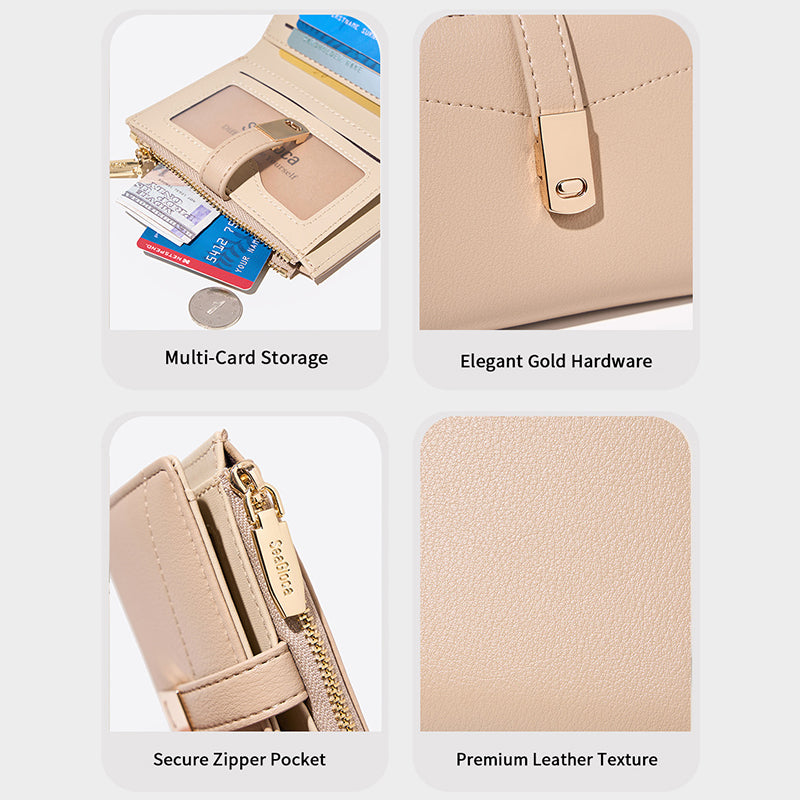 Card Cash Storage All-In-One Short Simple Retro for Women | SeaGloca - view 7