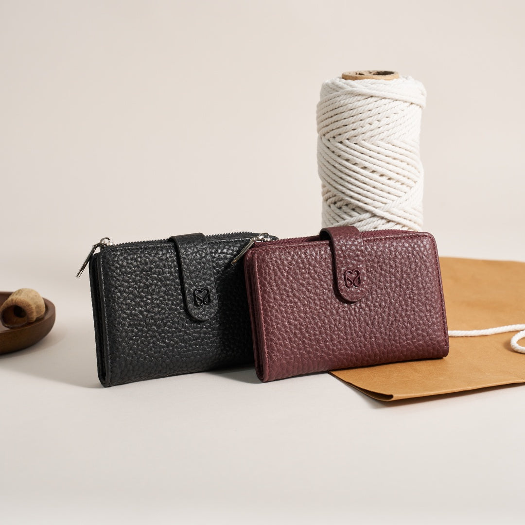 Premium Textured Wallet Multi Functional Zip for Women | SeaGloca - view 2