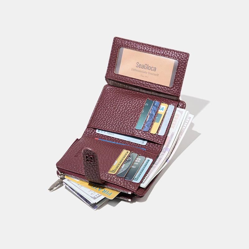 Premium Textured Wallet Multi Functional Zip for Women | SeaGloca - view 7