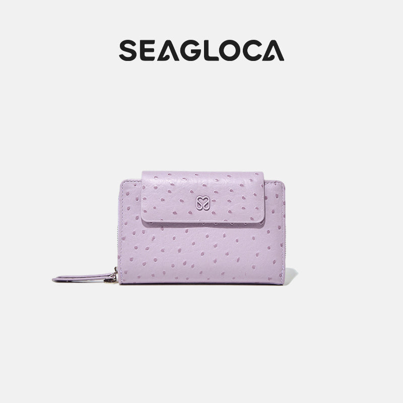 Textured Lilac Zip Wallet Multi-Functional with for Women | SeaGloca