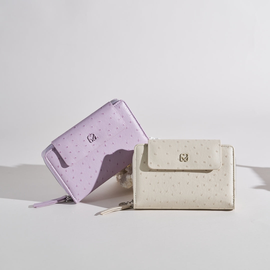 Textured Lilac Zip Wallet Multi-Functional with for Women | SeaGloca - view 2