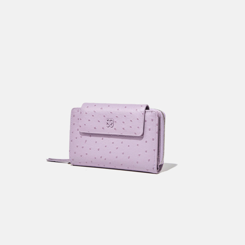 Textured Lilac Zip Wallet Multi-Functional with for Women | SeaGloca - view 5