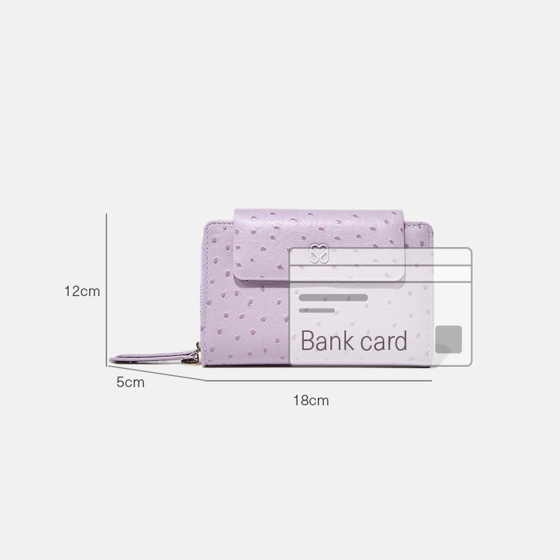 Textured Lilac Zip Wallet Multi-Functional with for Women | SeaGloca - view 9
