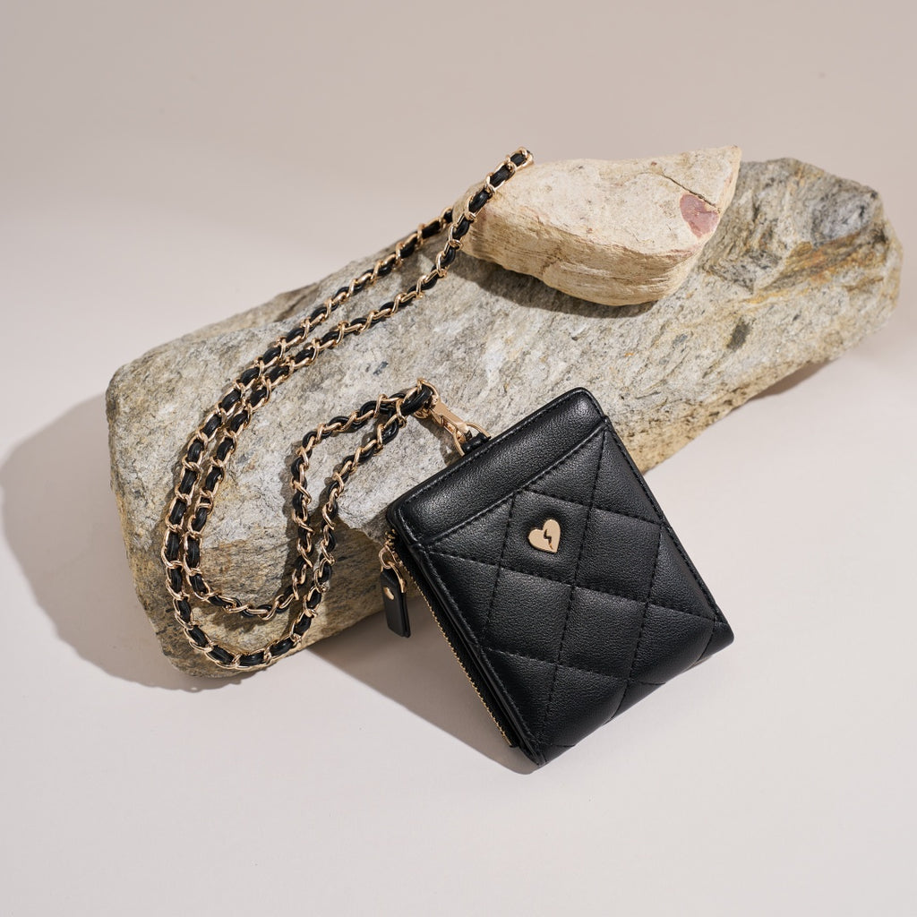 Textured Leather Zip Card Case with Detachable for Women | SeaGloca - view 4