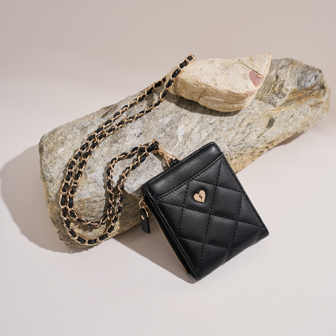 Textured Leather Zip Card Case with Detachable for Women | SeaGloca - view 4