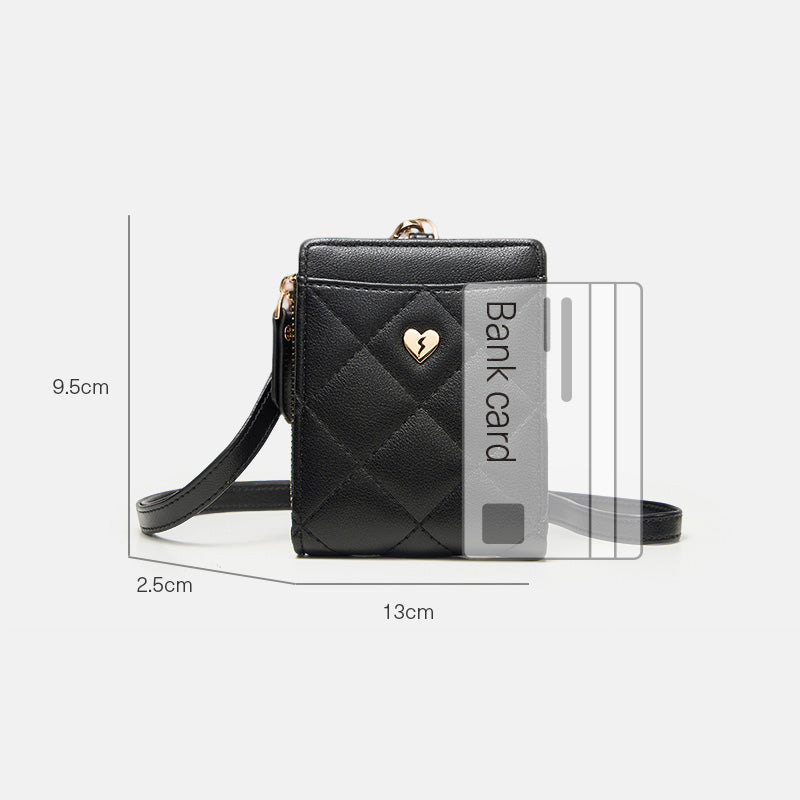Textured Leather Zip Card Case with Detachable for Women | SeaGloca - view 9