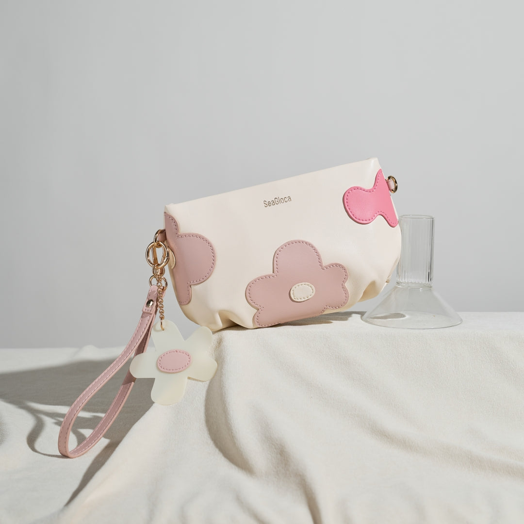 Floral Bag with Dual Straps - Elegant Pink for Women | SeaGloca - view 2