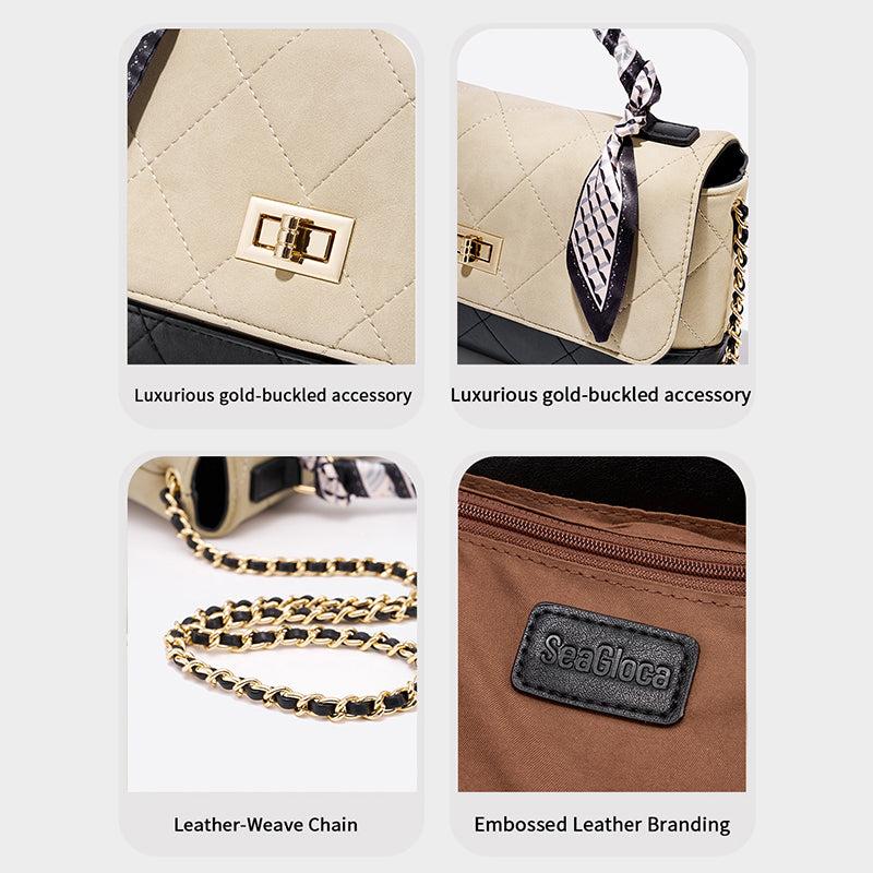 Handbag with Detachable Scarf & Gift Box Weave for Women | SeaGloca - view 7