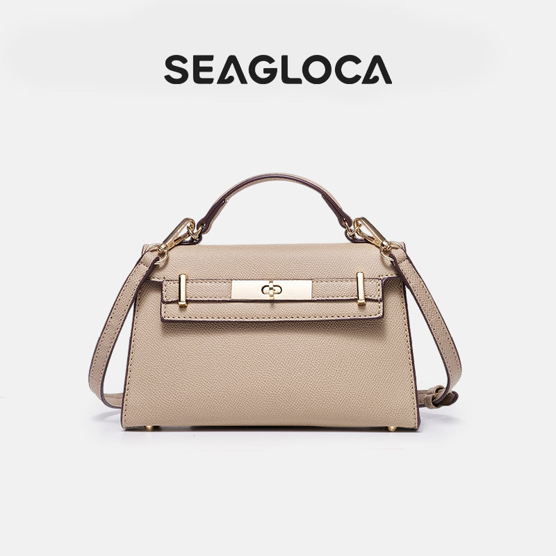 Luxurious Saffiano Grain Bag with Golden Buckle for Women | SeaGloca
