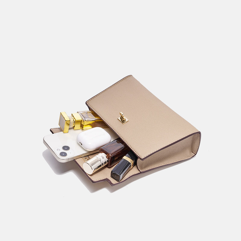 Luxurious Saffiano Grain Bag with Golden Buckle for Women | SeaGloca - view 8
