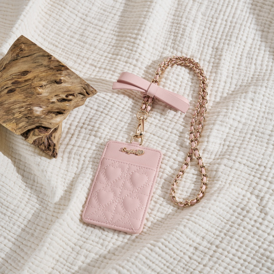 Quilted Bow Chain Card Holder Multi-Slot for Women | SeaGloca - view 3