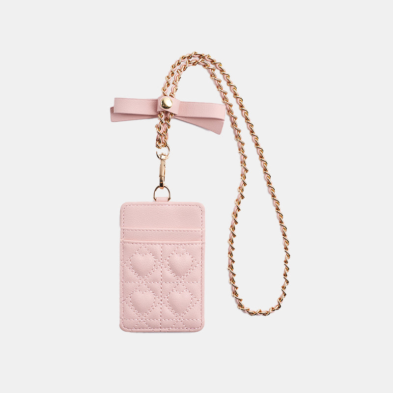 Quilted Bow Chain Card Holder Multi-Slot for Women | SeaGloca - view 8