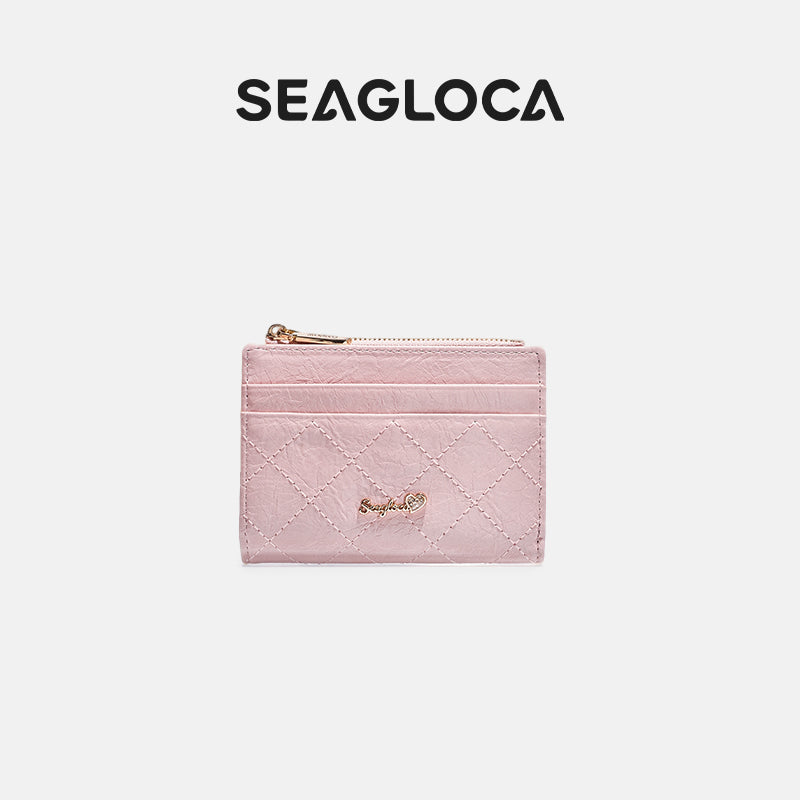 Slim Wallet Quilted Design Compact Purse Daily for Women | SeaGloca