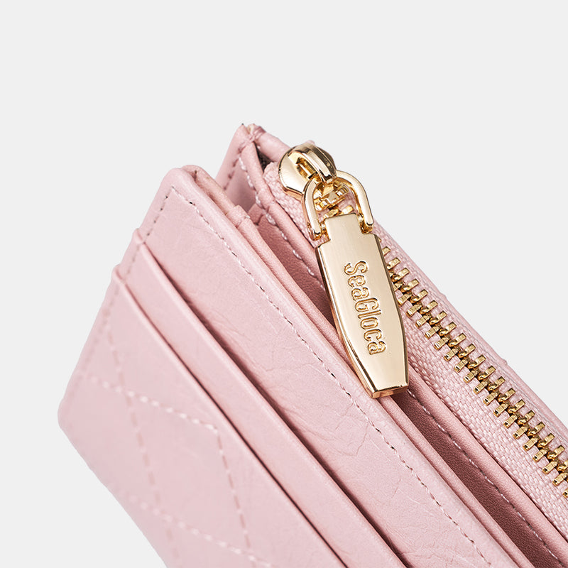 Slim Wallet Quilted Design Compact Purse Daily for Women | SeaGloca - view 5