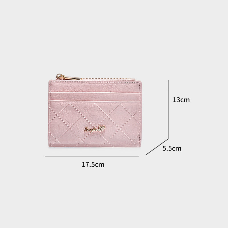 Slim Wallet Quilted Design Compact Purse Daily for Women | SeaGloca - view 9