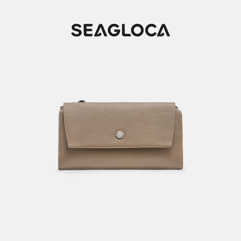 Slim Long Wallet Stylish Press Stud Design for Women | SeaGloca