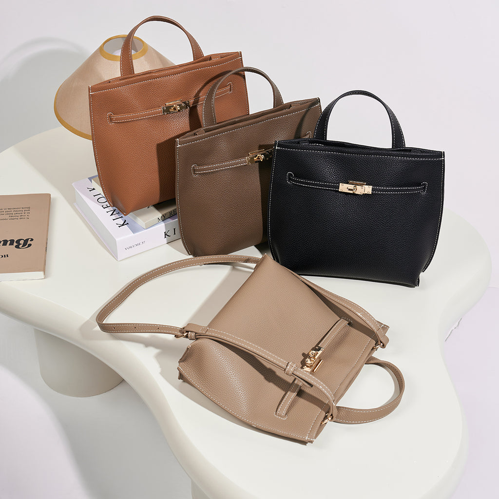 Textured PU Leather Handbag and Shoulder Bag for Women | SeaGloca - view 2