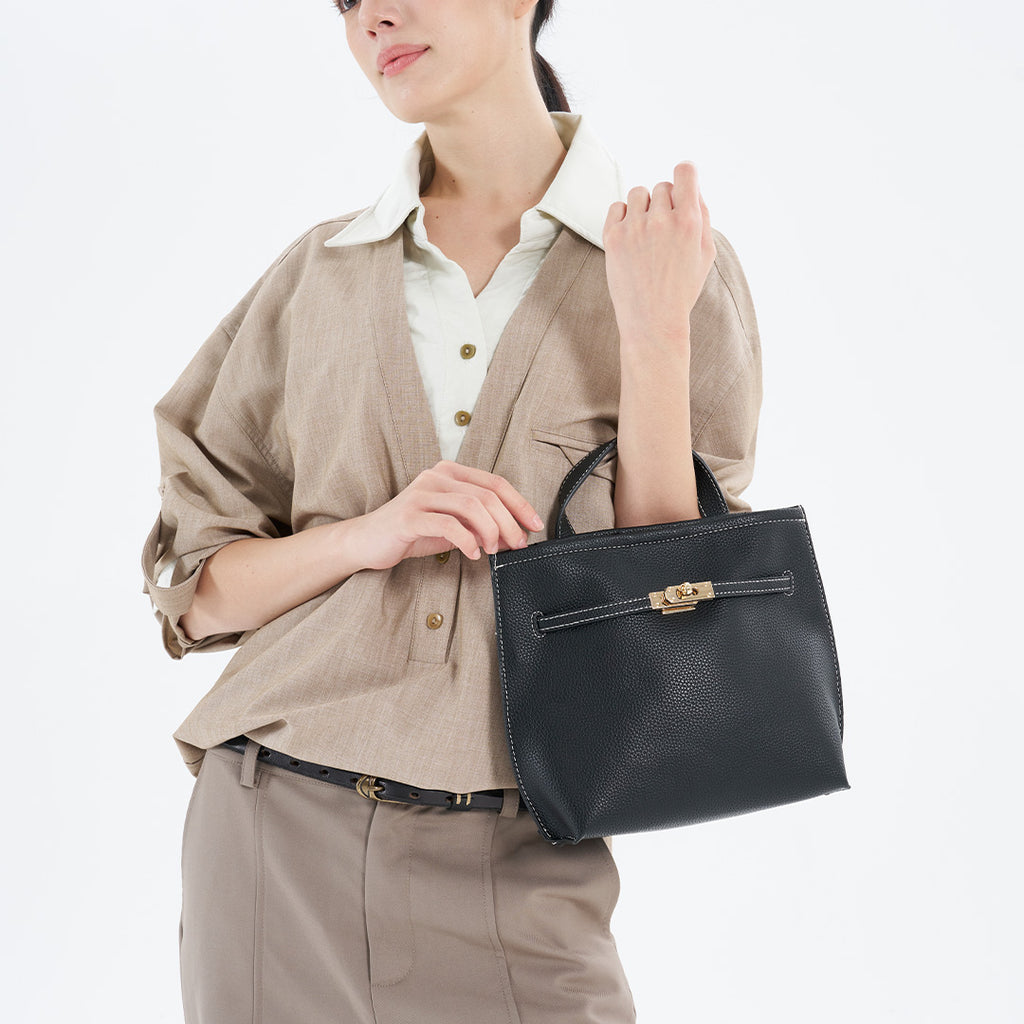 Textured PU Leather Handbag and Shoulder Bag for Women | SeaGloca - view 5