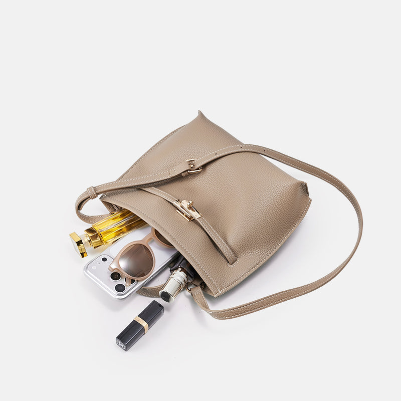 Textured PU Leather Handbag and Shoulder Bag for Women | SeaGloca - view 8